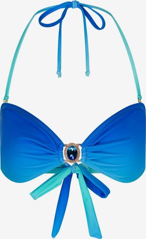 Moda Minx Bandeau Bikini Top 'Club Tropicana' in Blue: front