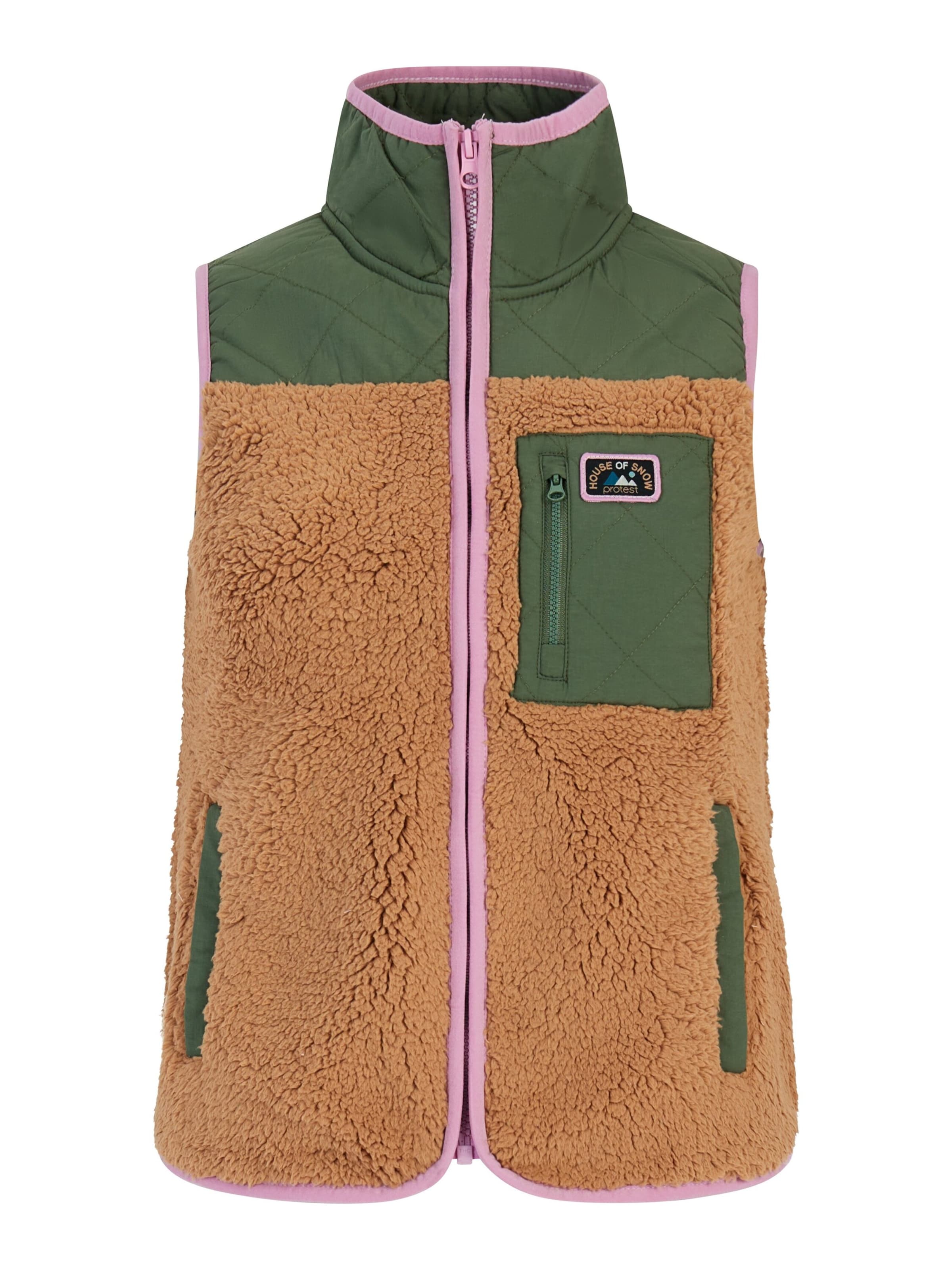PROTEST Vest 'PRTTry' in Brown: front