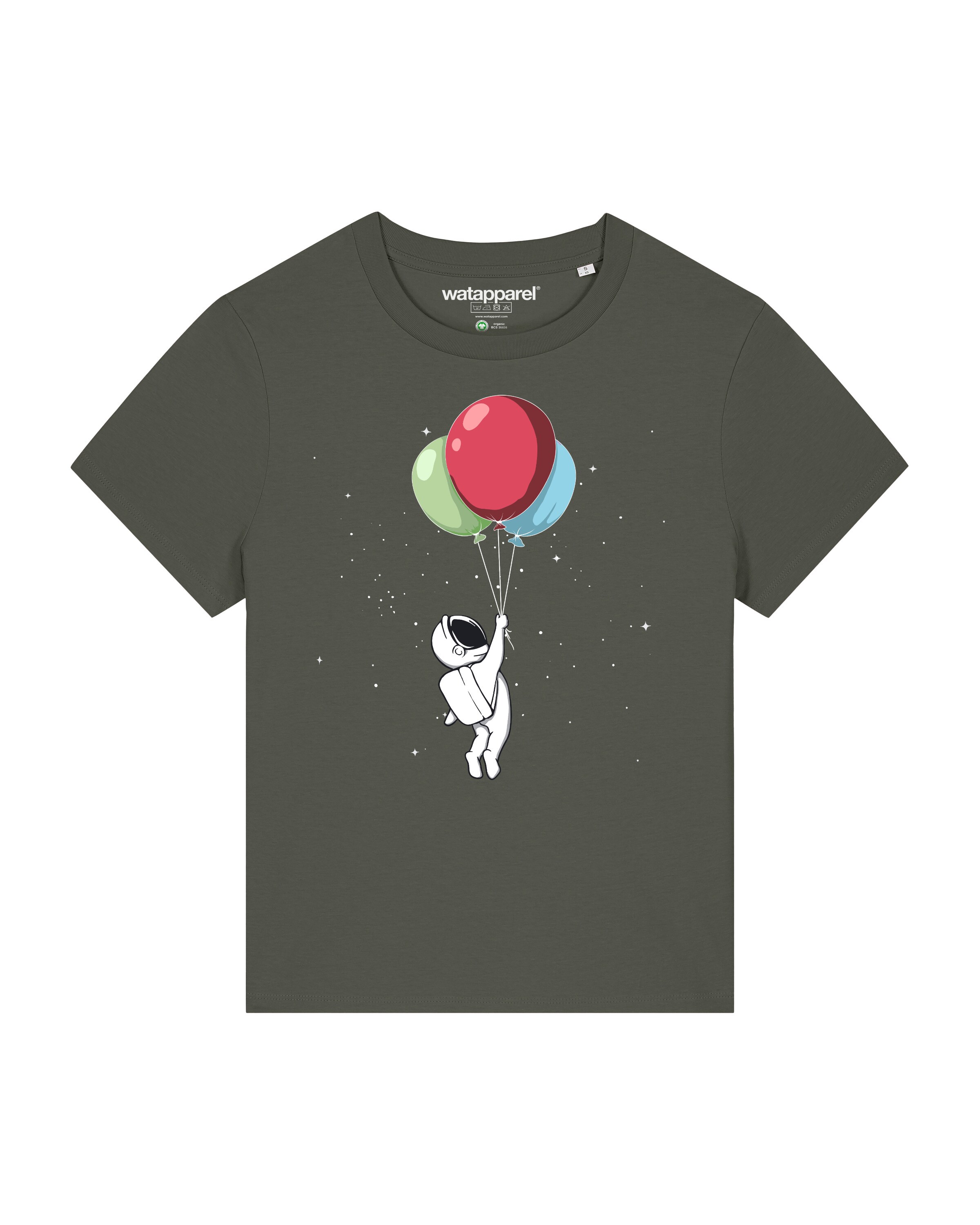 T-shirt ' Little Balloon Astronaut ' Watapparel en vert : devant