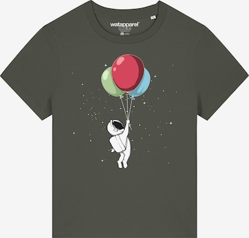 Maglietta ' Little Balloon Astronaut ' di Watapparel in verde: frontale