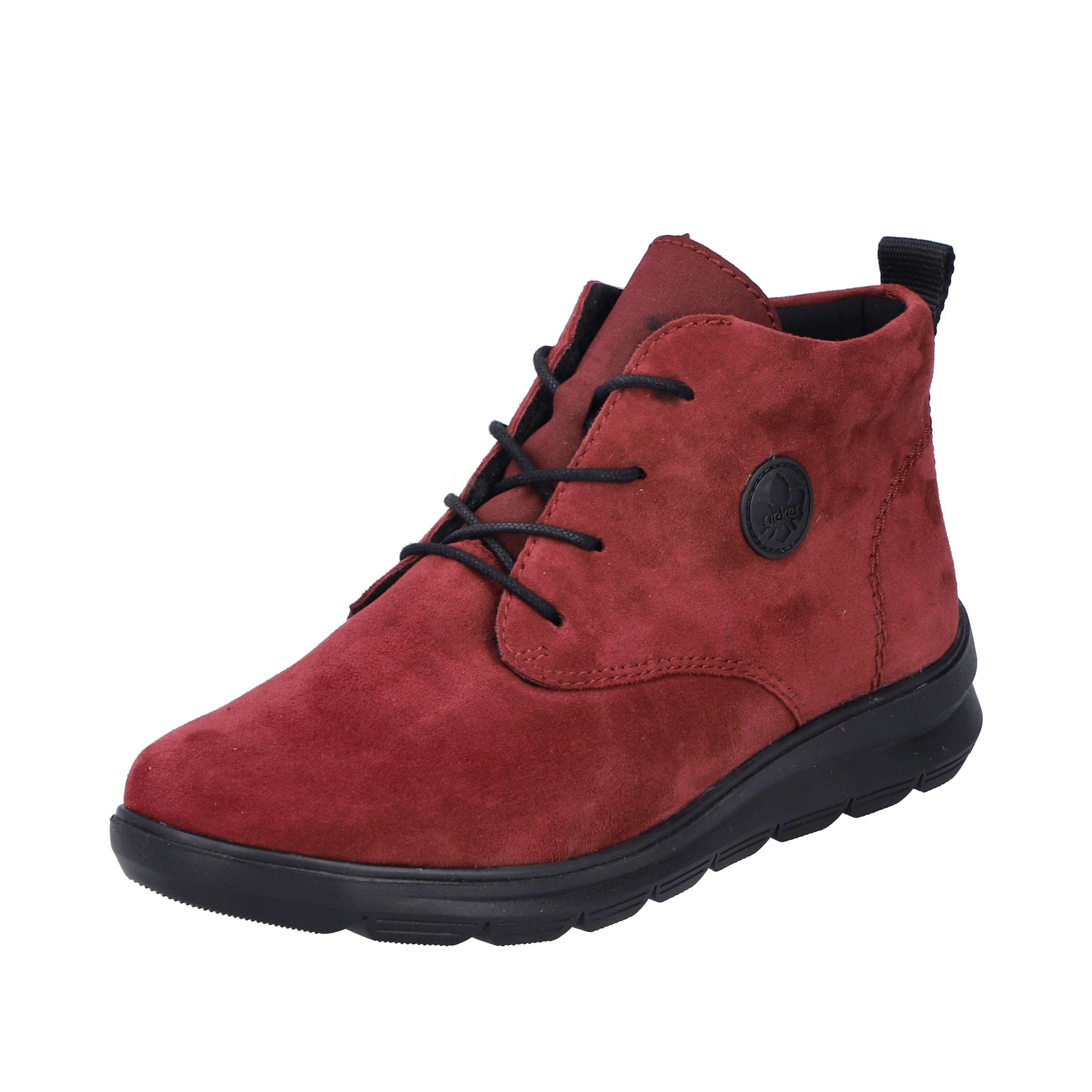 Bottines à lacets Rieker en rouge : devant