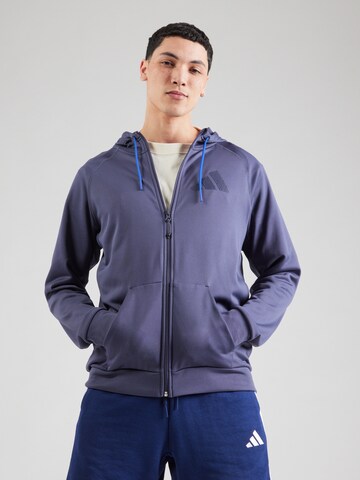 ADIDAS PERFORMANCE Sportsweatjacke in Blau: Vorderseite