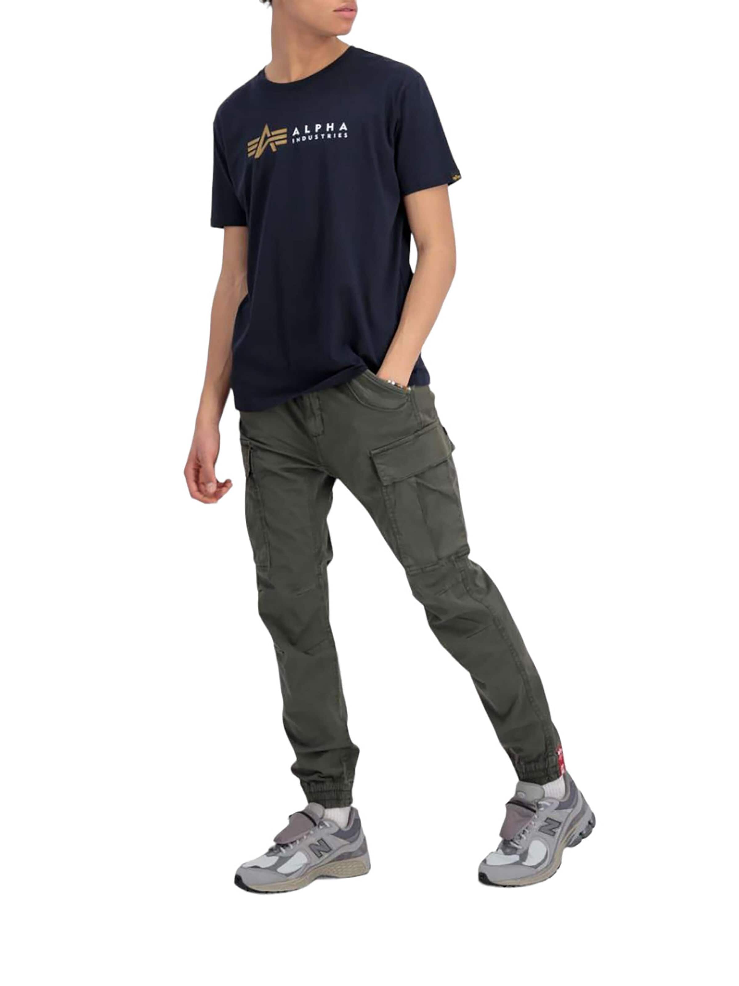 ALPHA INDUSTRIES Shirt 'Alpha Label'‌ in Blau: Vorderseite
