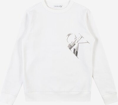 Calvin Klein Jeans Sweater majica u srebro / bijela, Pregled proizvoda