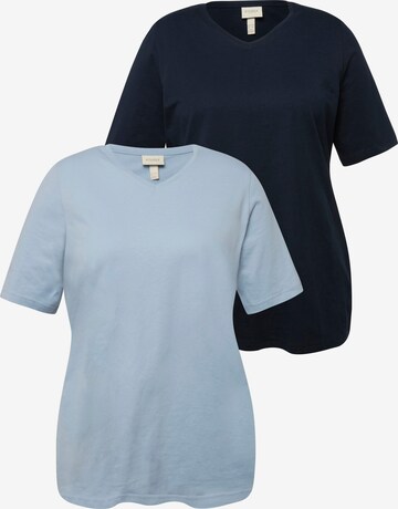 Ulla Popken Shirt in Blauw: voorkant