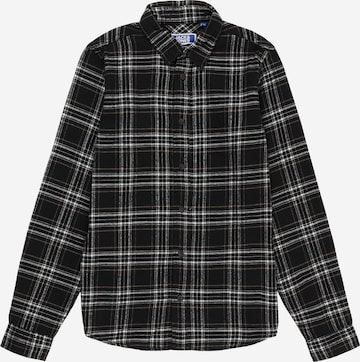 Jack & Jones Junior Regular fit Button Up Shirt in Black: front