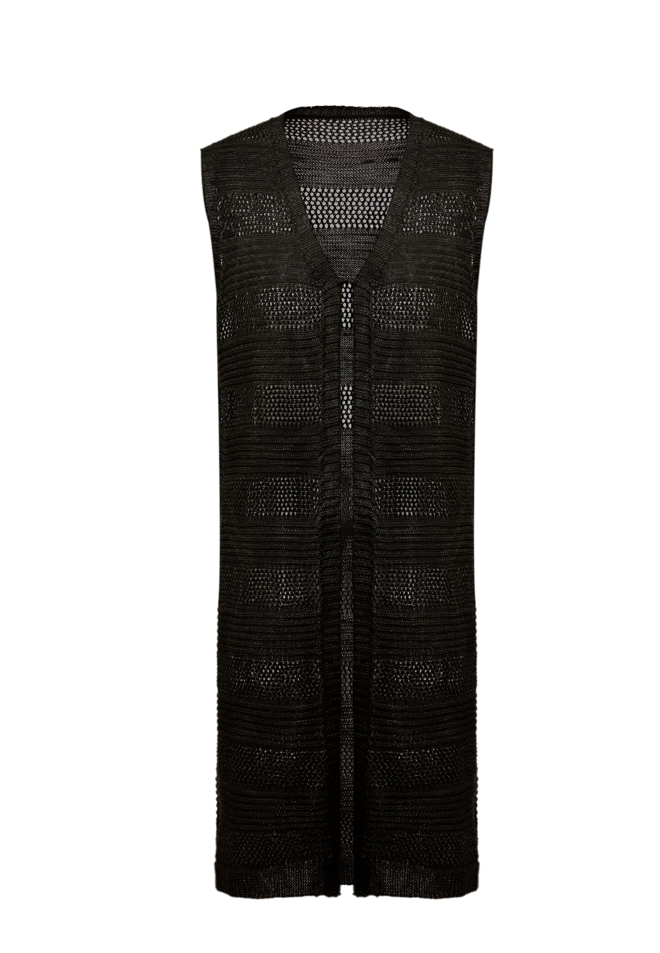 LEOMIA Knitted vest in Black: front