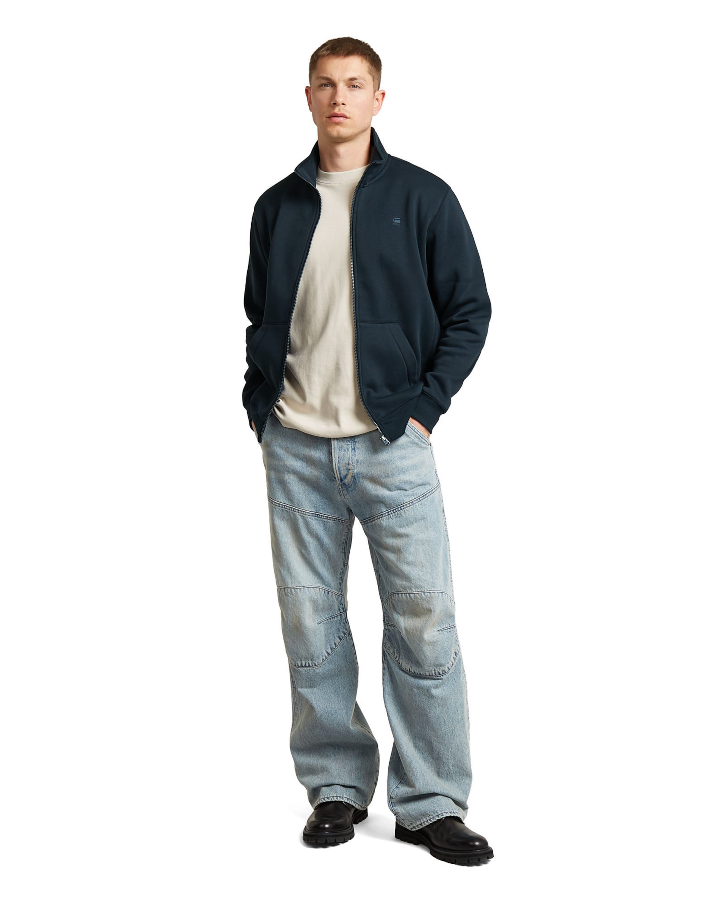 G-STAR Sweat jacket - 'Premium Core Track' in Blau