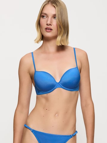 TRIUMPH Push-up Bikini Top ' Midnight Swim ' in Blue: front