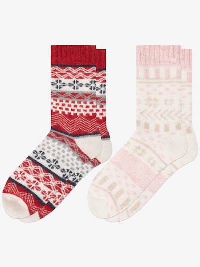 Calzino 'Merino Wollsocken Lumi' Occulto di colore crema / rosa / rosso, Visualizzazione prodotti