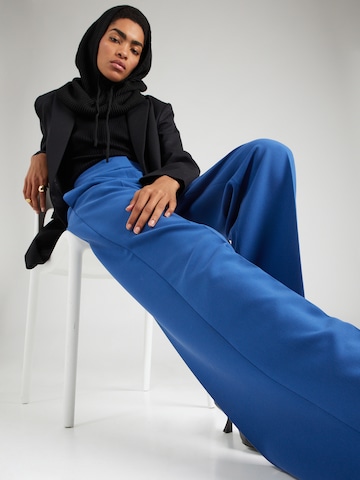 HUGO Wide leg Trousers with creases 'Himia' in Blue