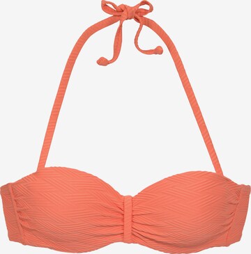 SUNSEEKER Bandeau Bikini Top in Orange: front
