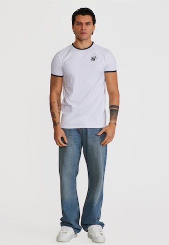 SikSilk Koszulka 'Ringer' w kolorze biały