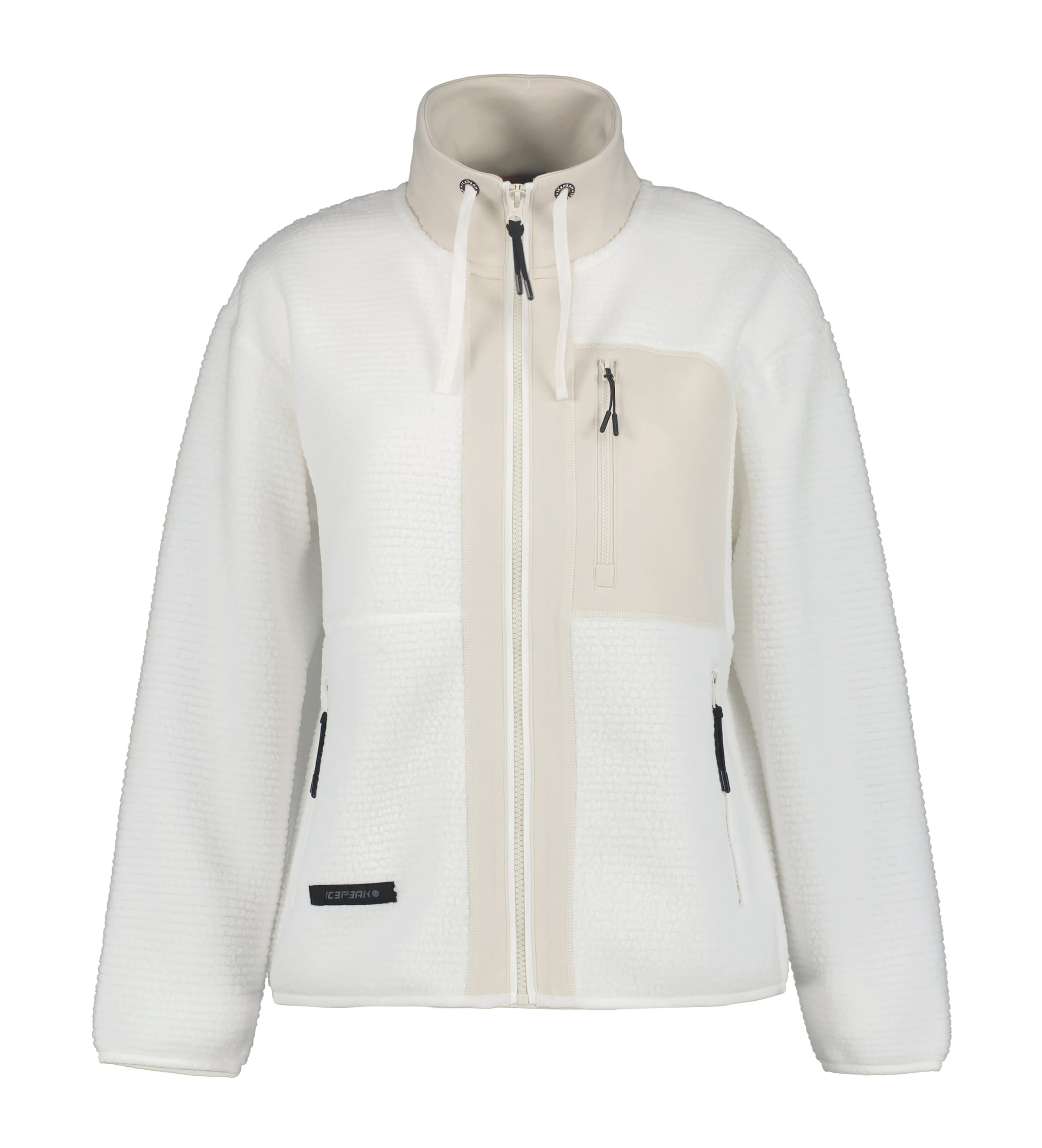 ICEPEAK Athletic Fleece Jacket 'Agene' in White: front