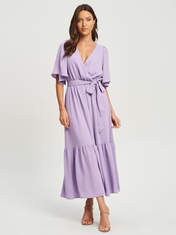 Tussah Dress 'ZURI' in Purple: front