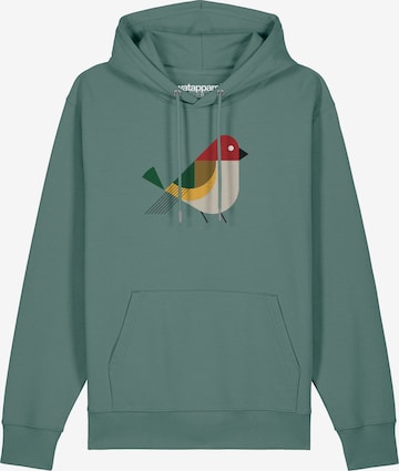 Watapparel Sweatshirt ' Vogel ' in Green: front