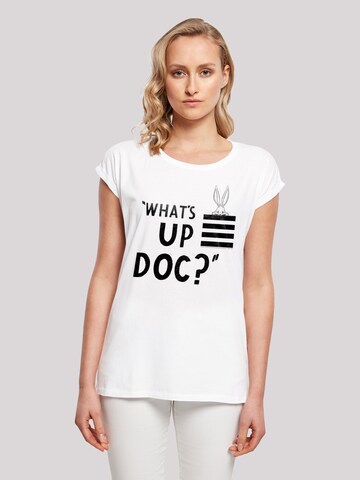 F4NT4STIC Shirt 'Looney Tunes Bugs Bunny What's Up Doc' in Wit: voorkant