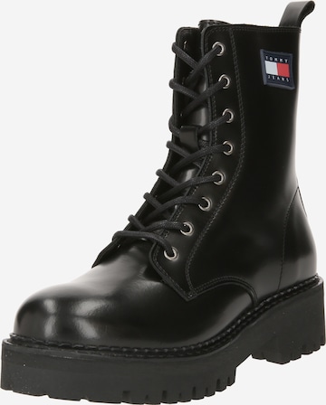 Tommy Jeans Lace-Up Ankle Boots 'Tamy' in Black: front