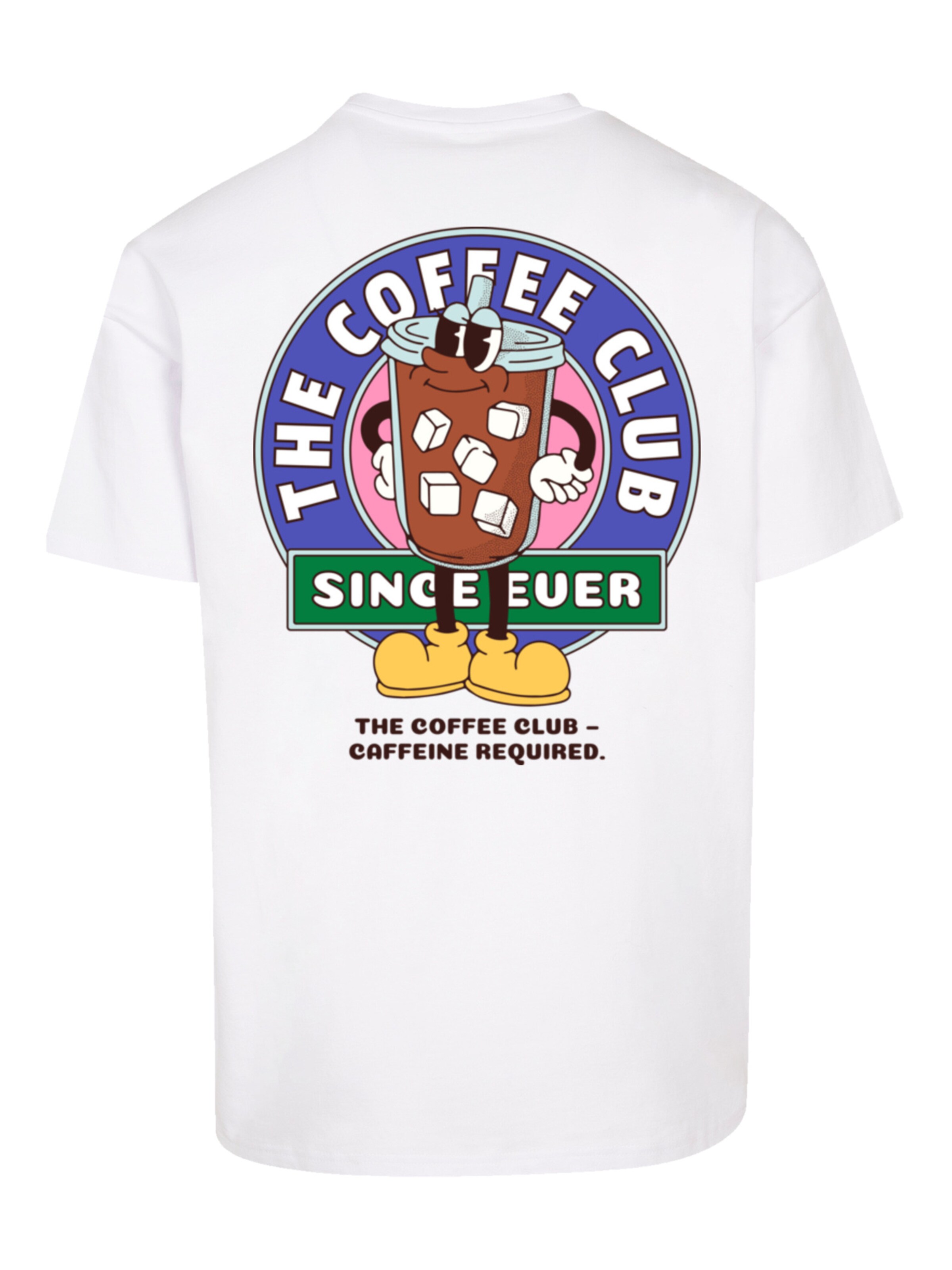T-Shirt 'Coffee Club' F4NT4STIC en blanc