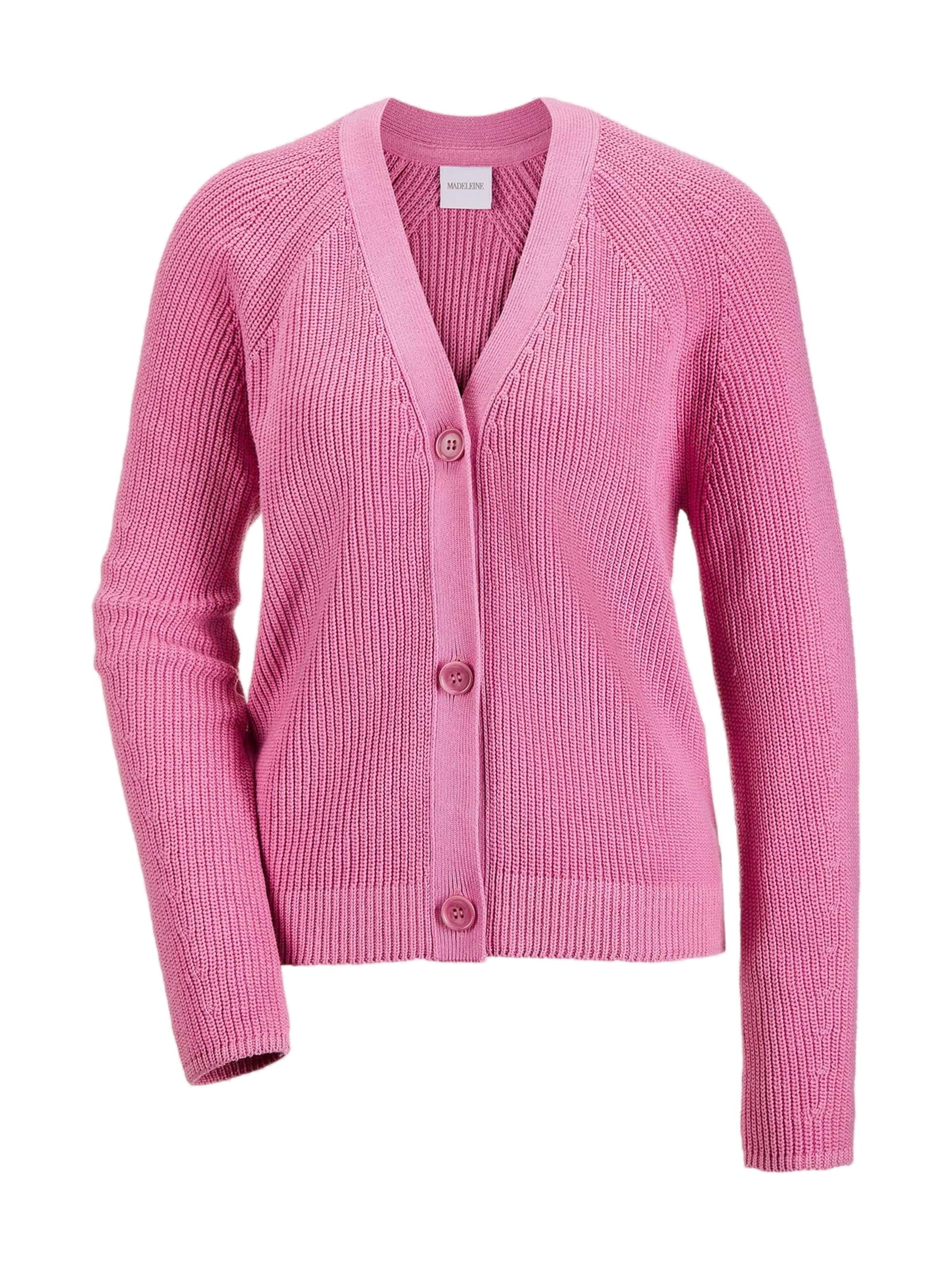 Cardigan MADELEINE en rose : devant