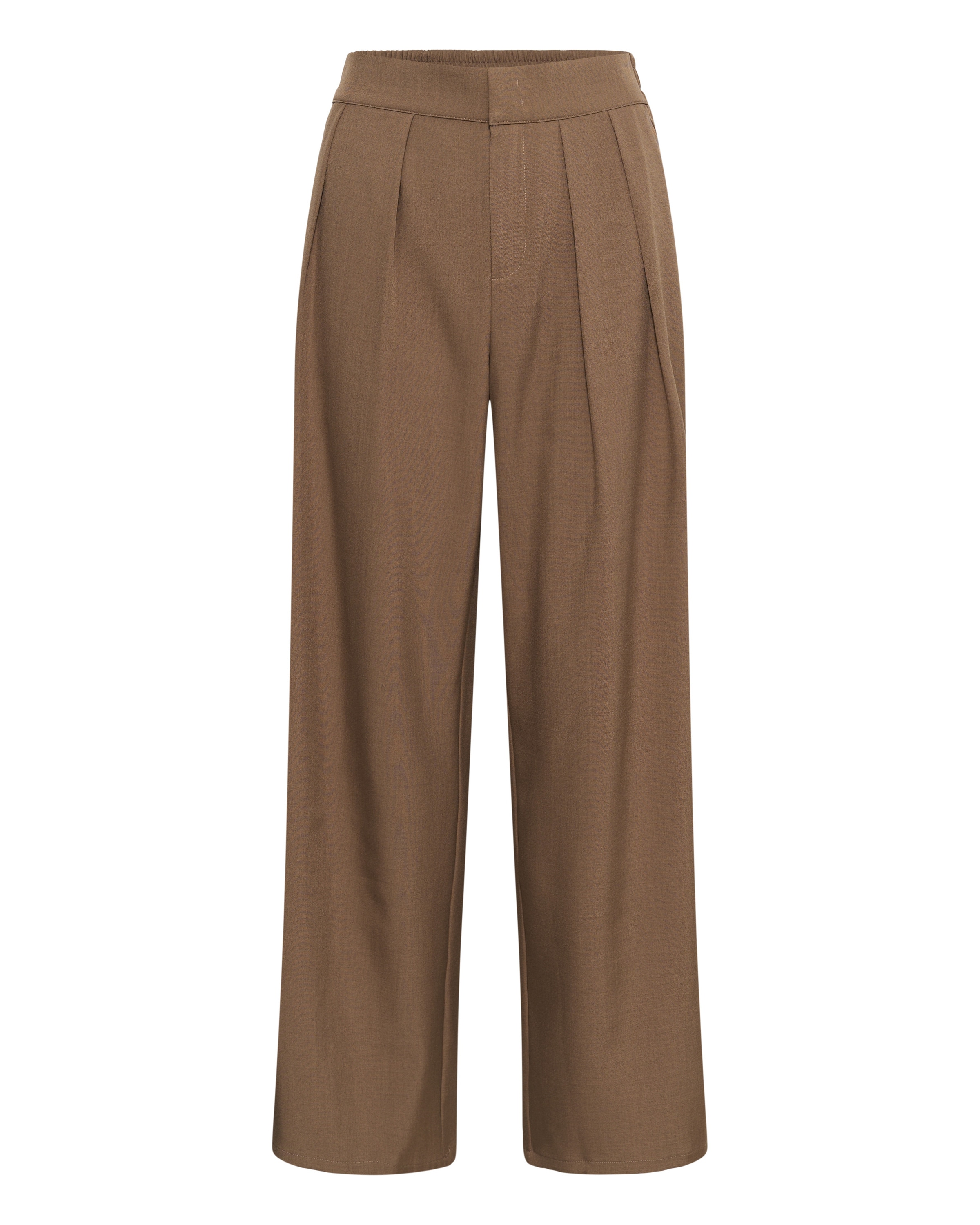 Kaffe - regular Pantalón plisado 'Jasmine' en marrón: frente
