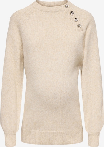 Only Maternity Trui 'OLMEmma' in Beige: voorkant