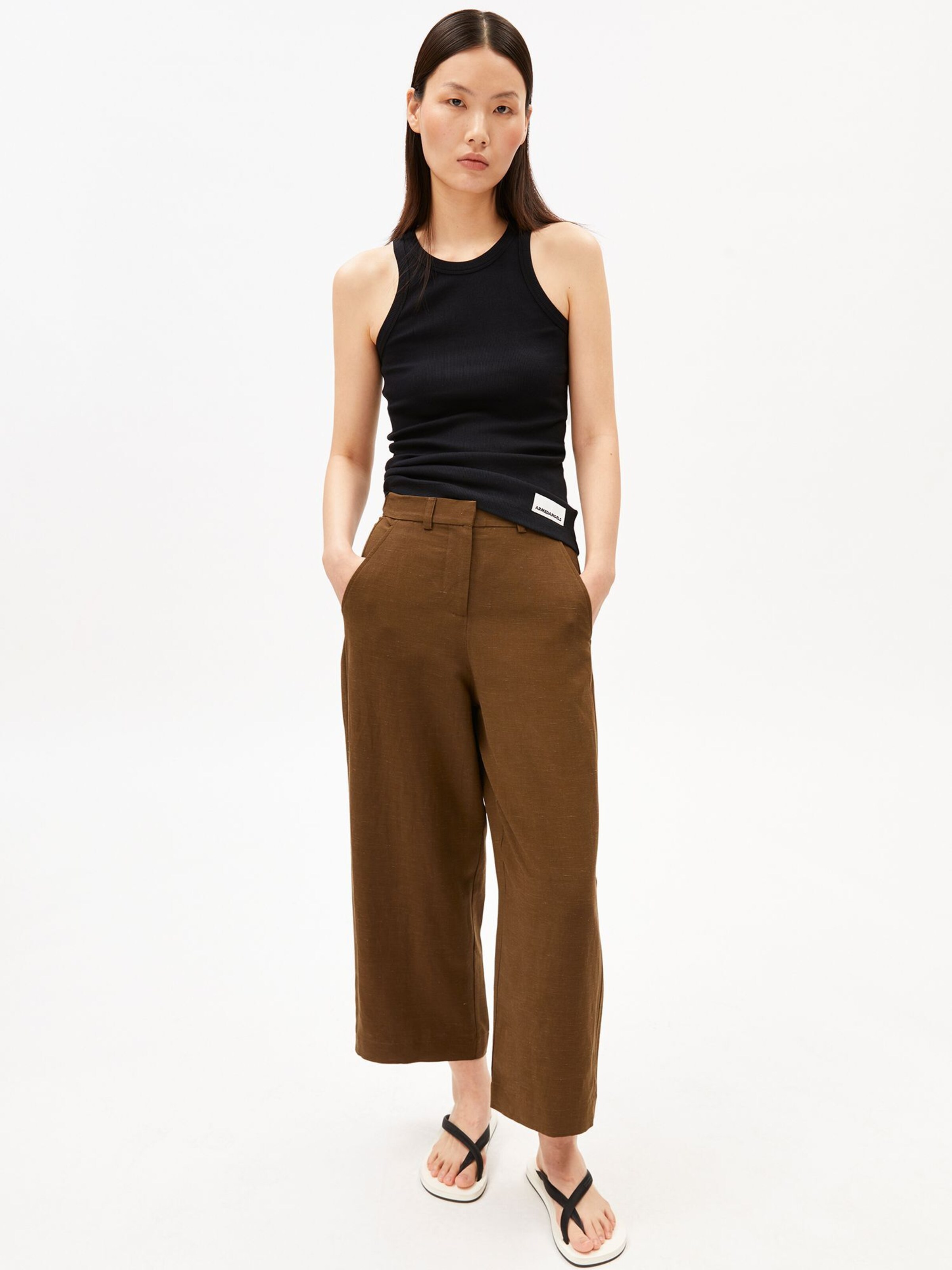 ARMEDANGELS Loose fit Pants in Green: front