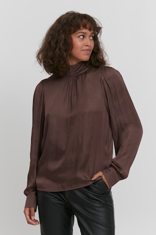 PULZ Jeans Blouse 'PZDOROTA' in Brown: front