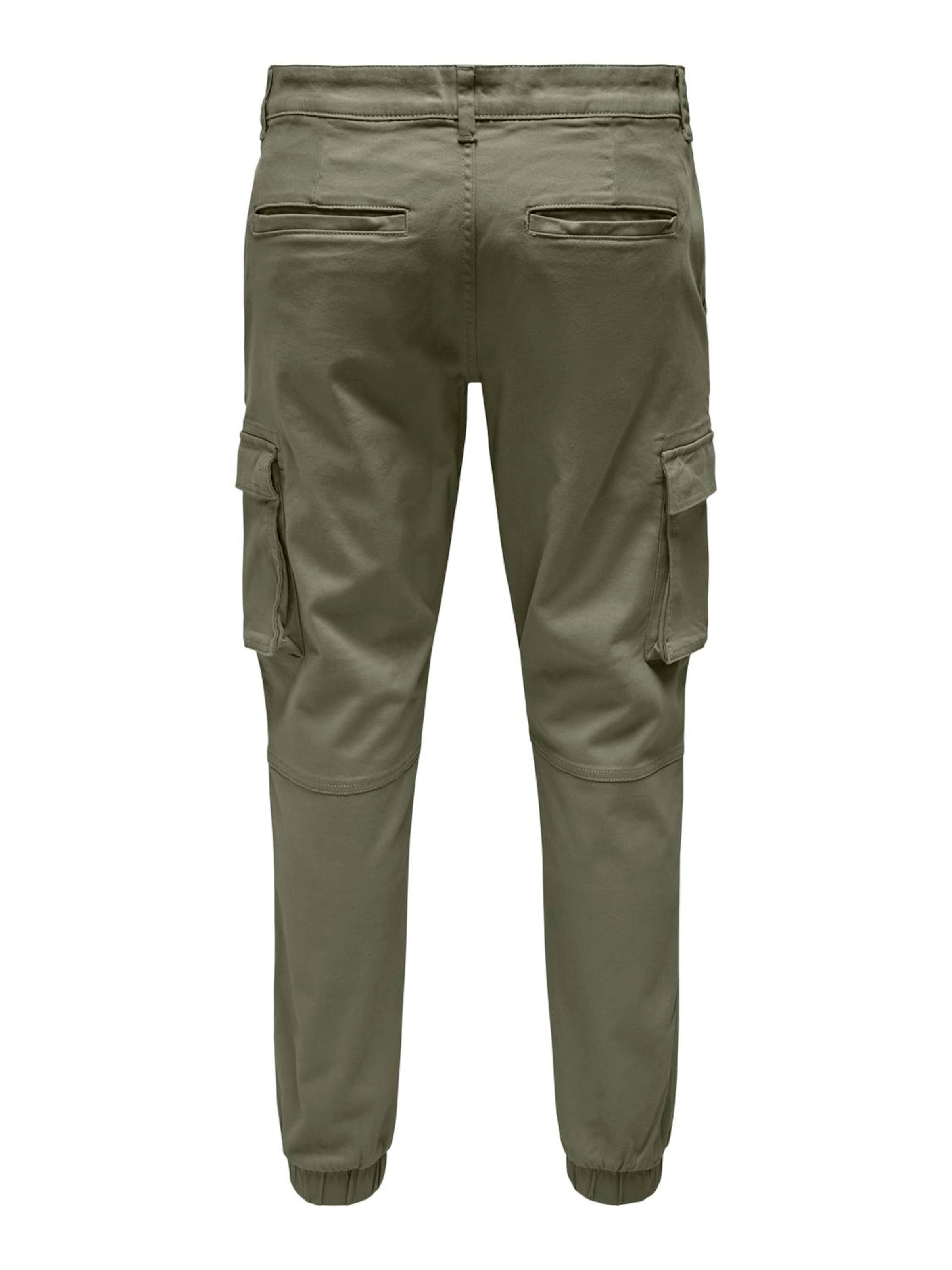 Only & Sons Tapered Cargobukser 'ONSCam Stage' i grøn