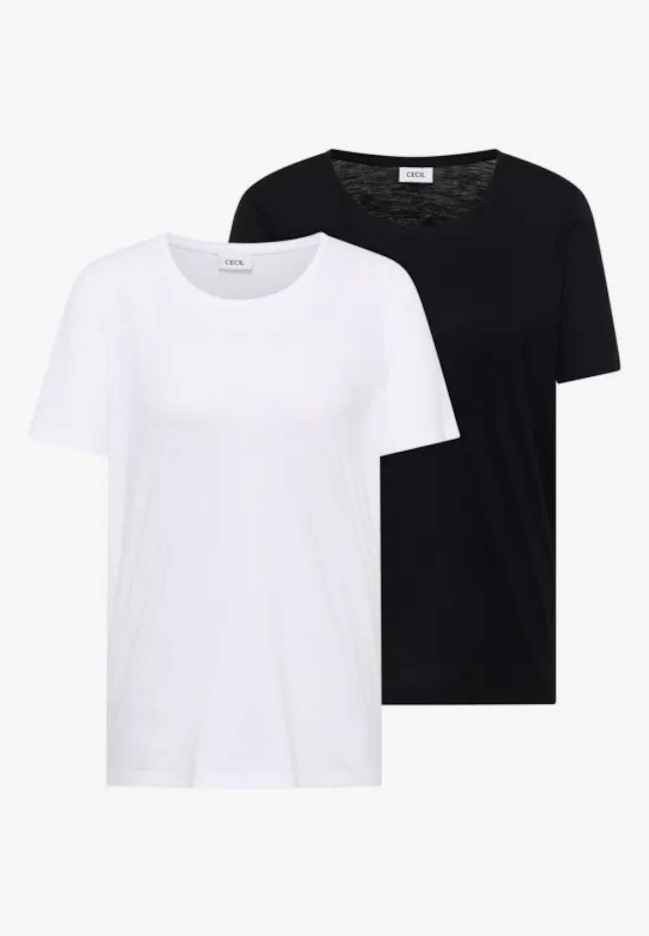 CECIL Basic T-shirt 2er Pack in Schwarz: Vorderseite