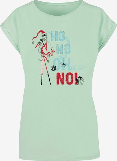 Maglietta 'The Nightmare Before Christmas - Ho Ho No' ABSOLUTE CULT di colore blu chiaro / verde neon / rosso / nero, Visualizzazione prodotti