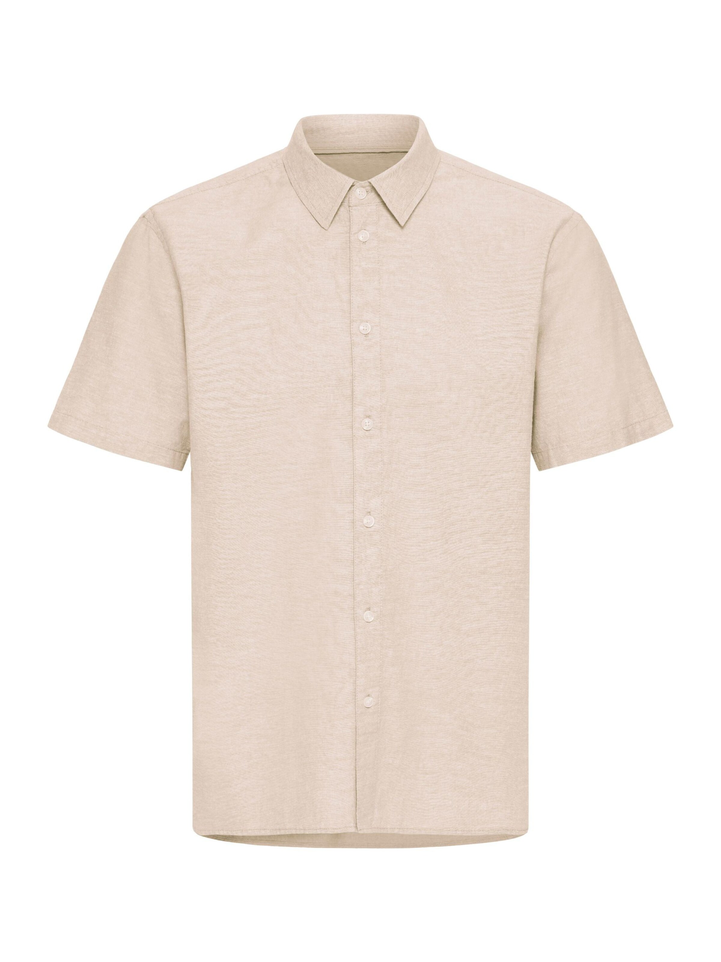 BLEND - Camisa ' BHAban Slub Linen Mix ' en beige: frente