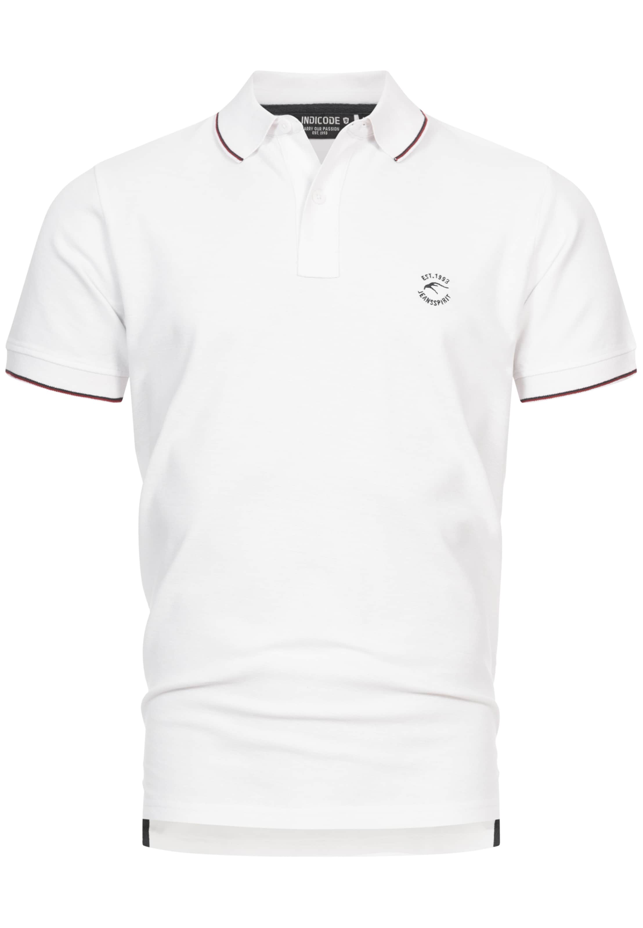 INDICODE JEANS Shirt 'Wallo' in Wit: voorkant