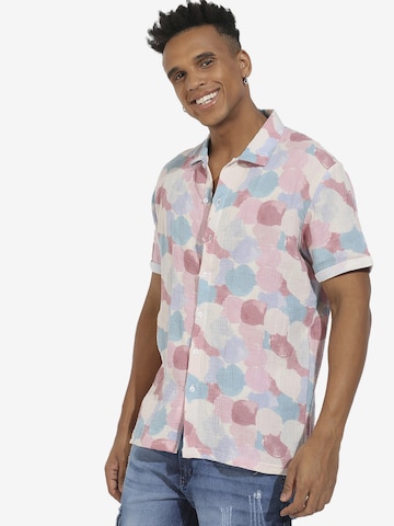 Campus Sutra Comfort fit Button Up Shirt 'Miles' in Pink: front