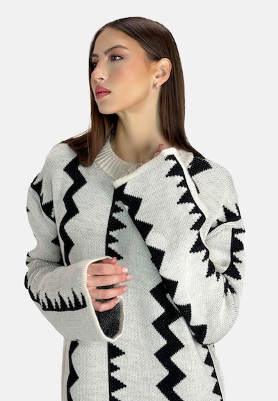 Elara Knit dress in XS-XL in Cream / Black, Item view