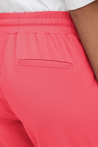 ICHI Slimfit Bandplooibroek ' Kate ' in Roze