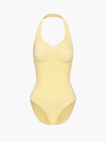 Body modelant 'Neckholder Bodysuit mit Slip' cfab (formerly creamy fabrics) en jaune : devant