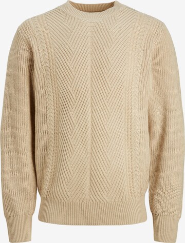 JACK & JONES Sweater 'CARTER' in Beige: front