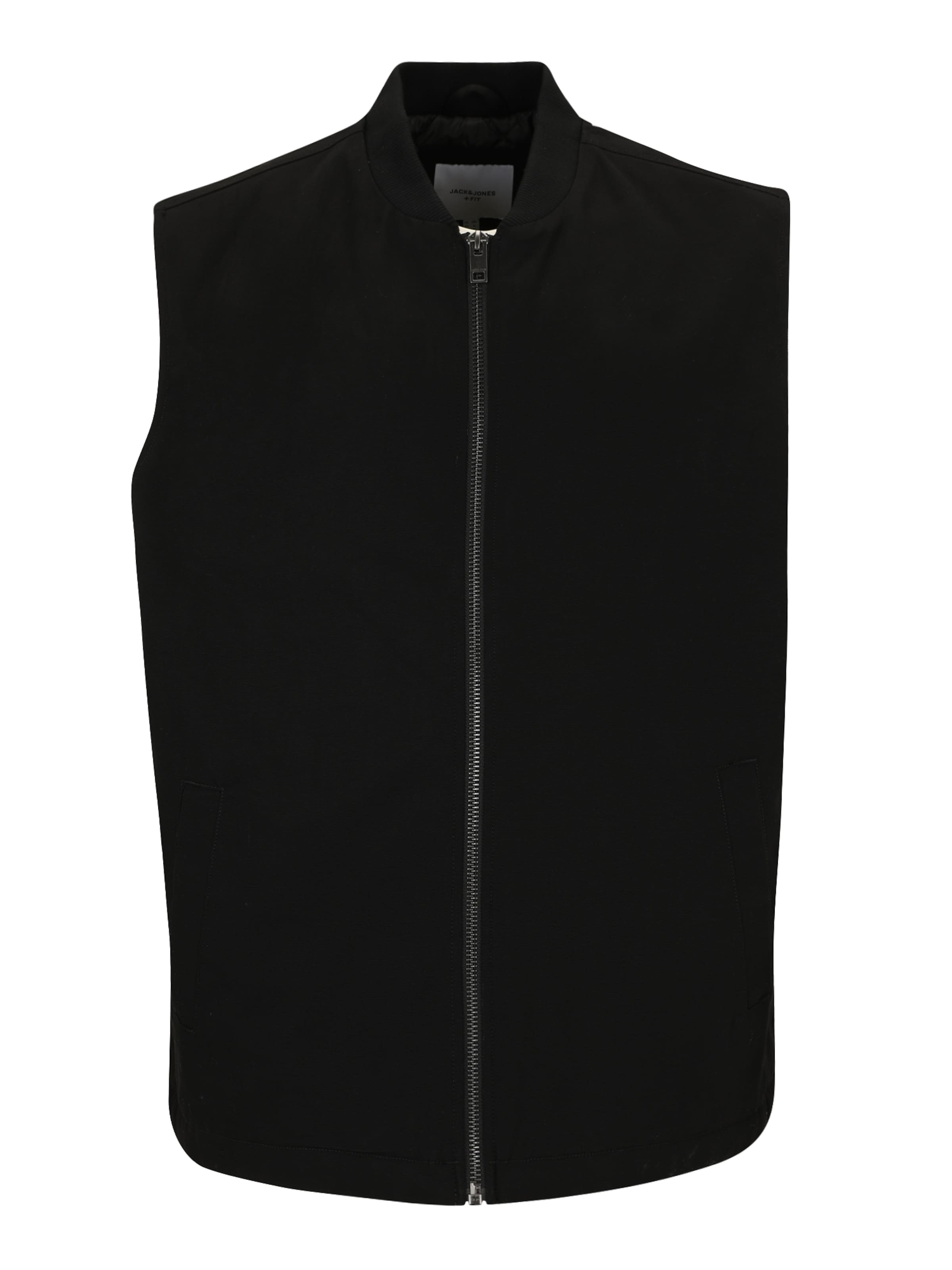 Jack & Jones Plus Елек 'JJEDOVER' в черно: отпред