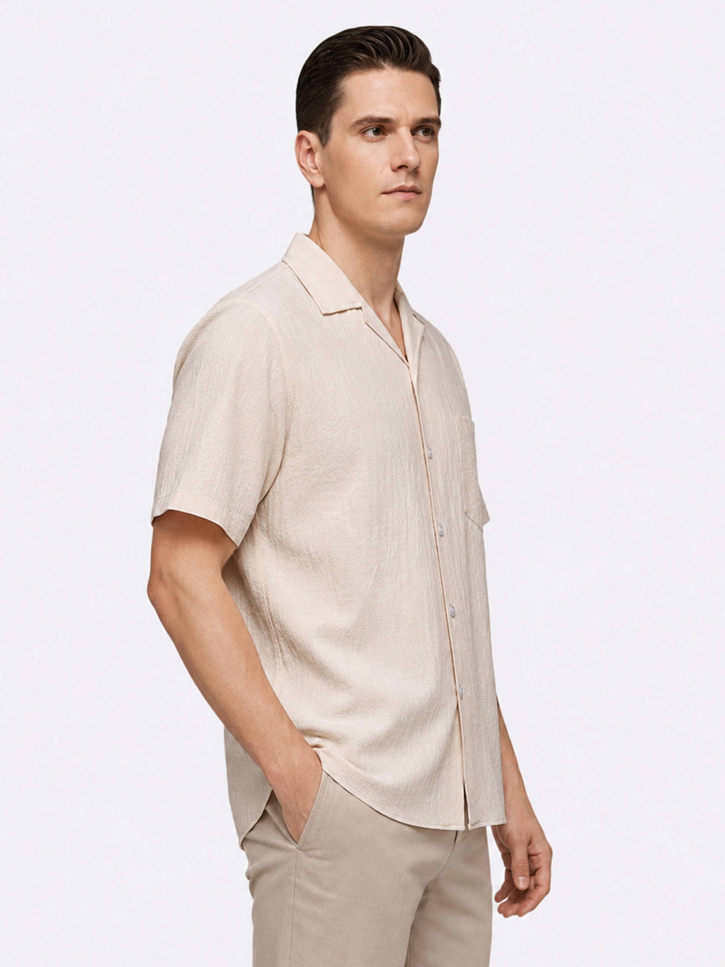 ALLTHEMEN Comfort fit Button Up Shirt 'Flut' in Green