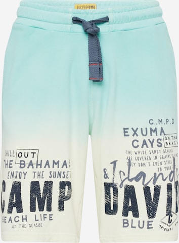 CAMP DAVID Trousers in Green: front