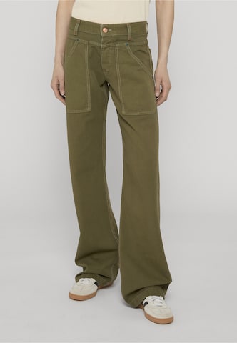REPLAY Loosefit Jeans in Groen: voorkant
