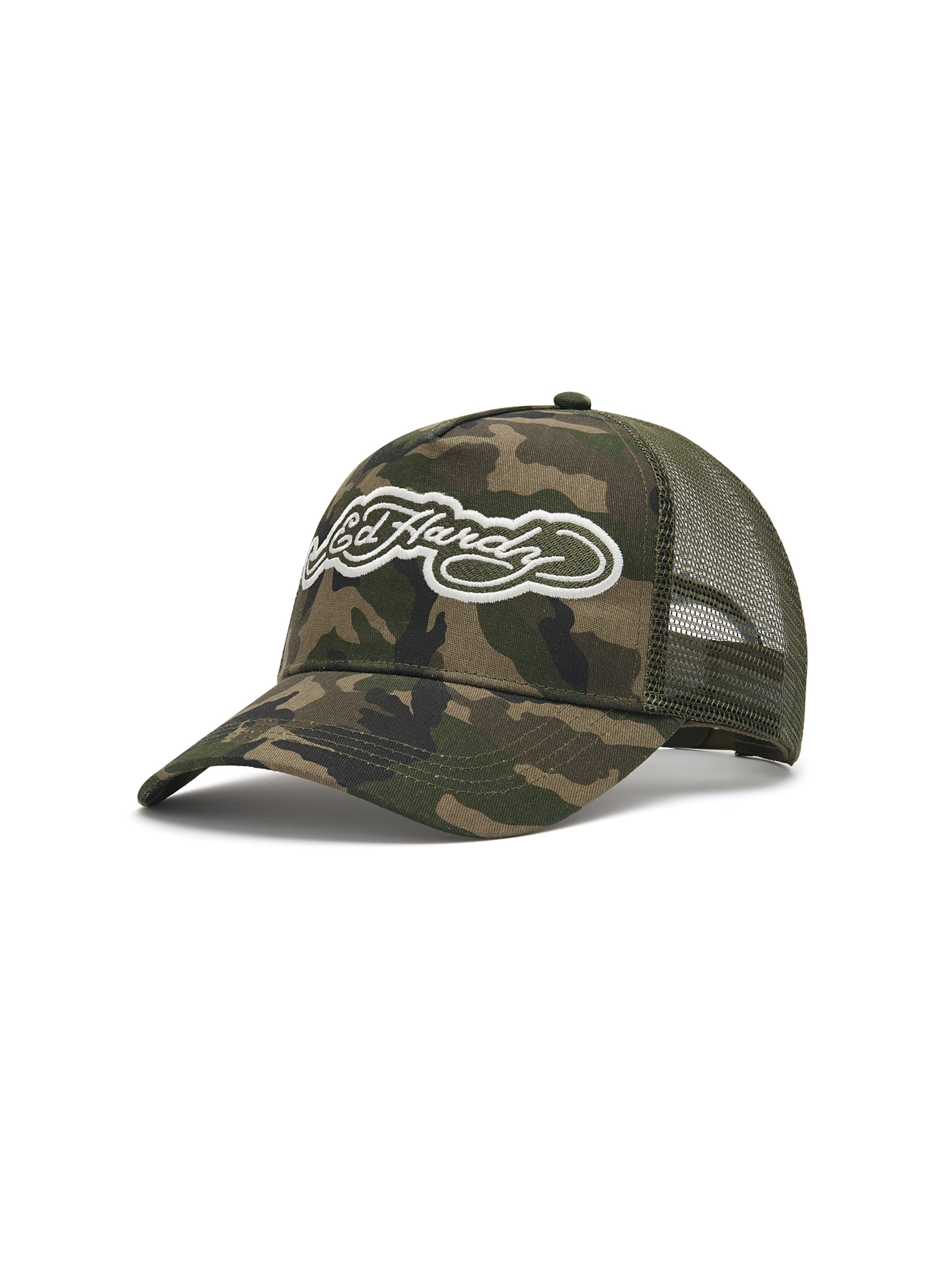 Cappello da baseball di Ed Hardy in verde: frontale