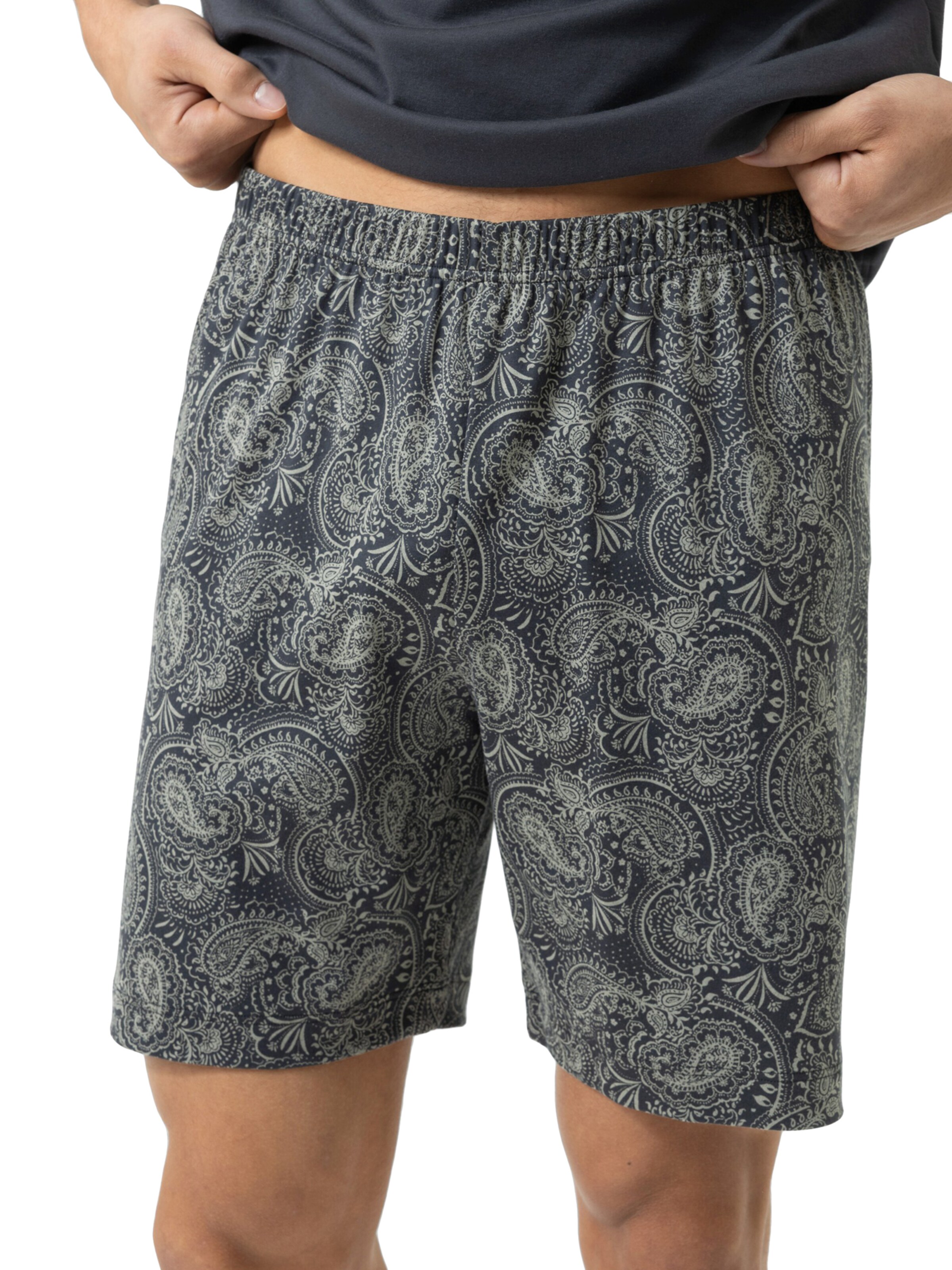Mey Pajama short 'Evening Paisley' in Grey