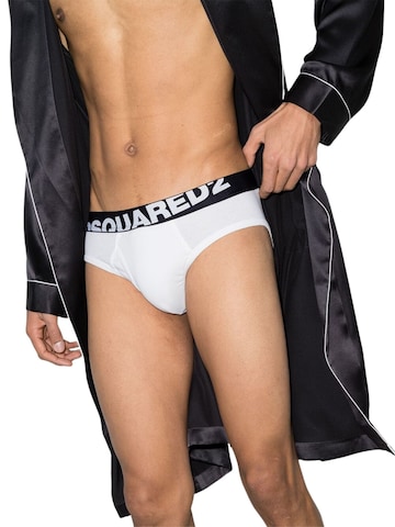 Slip 'Pack of two logo briefs' di DSQUARED2 in bianco