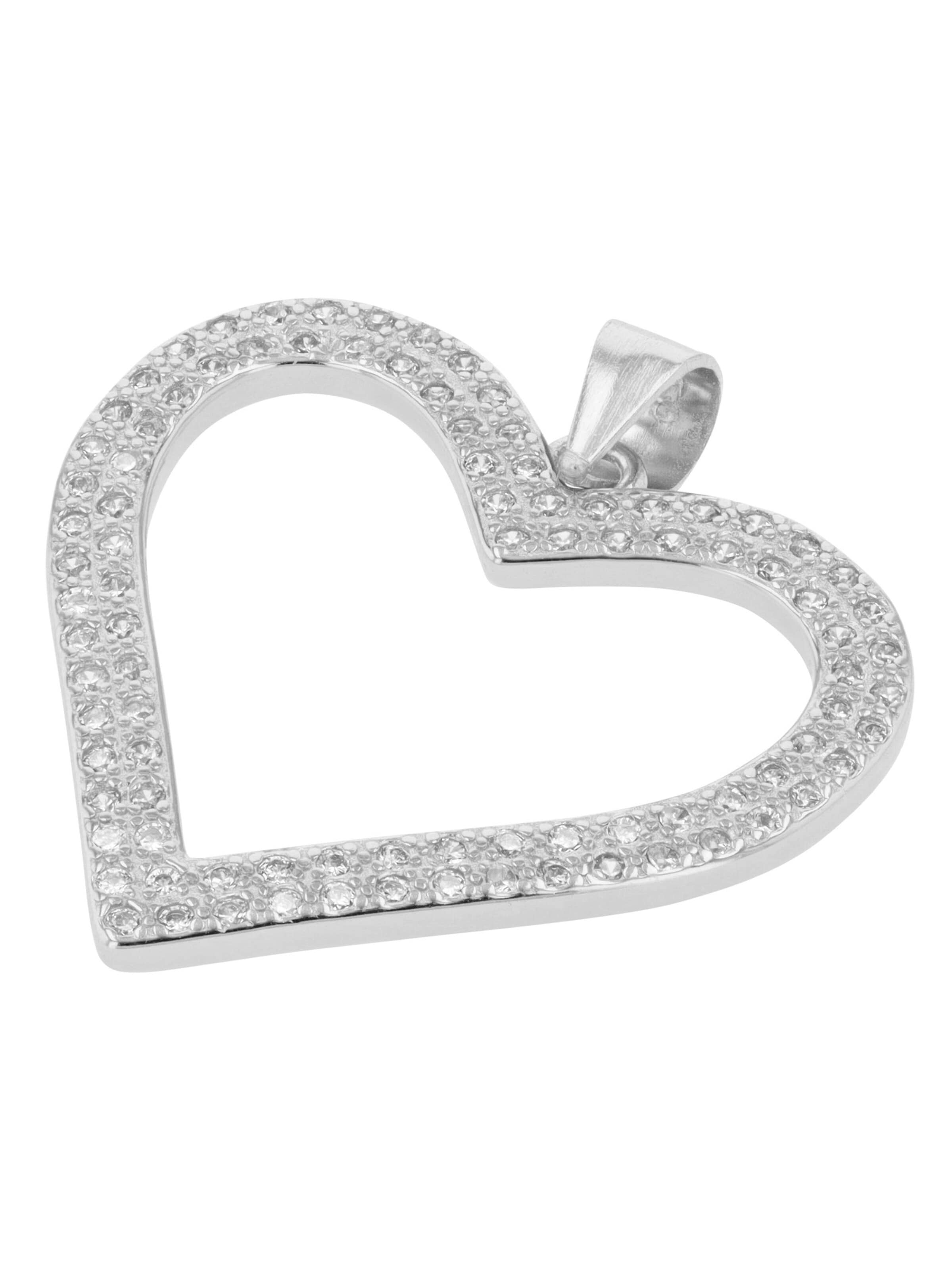 Akzent Pendant '"Yeona" aus 925 Sterlingsilber, rhodiniert, langlebig' in Silver: front