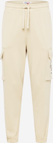 Tommy Jeans Tapered Broek in Beige: voorkant