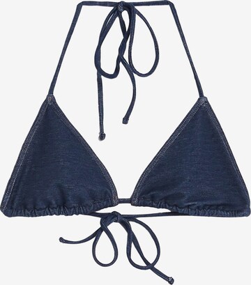 Bershka Triangel Bikinitop in Blau: predná strana