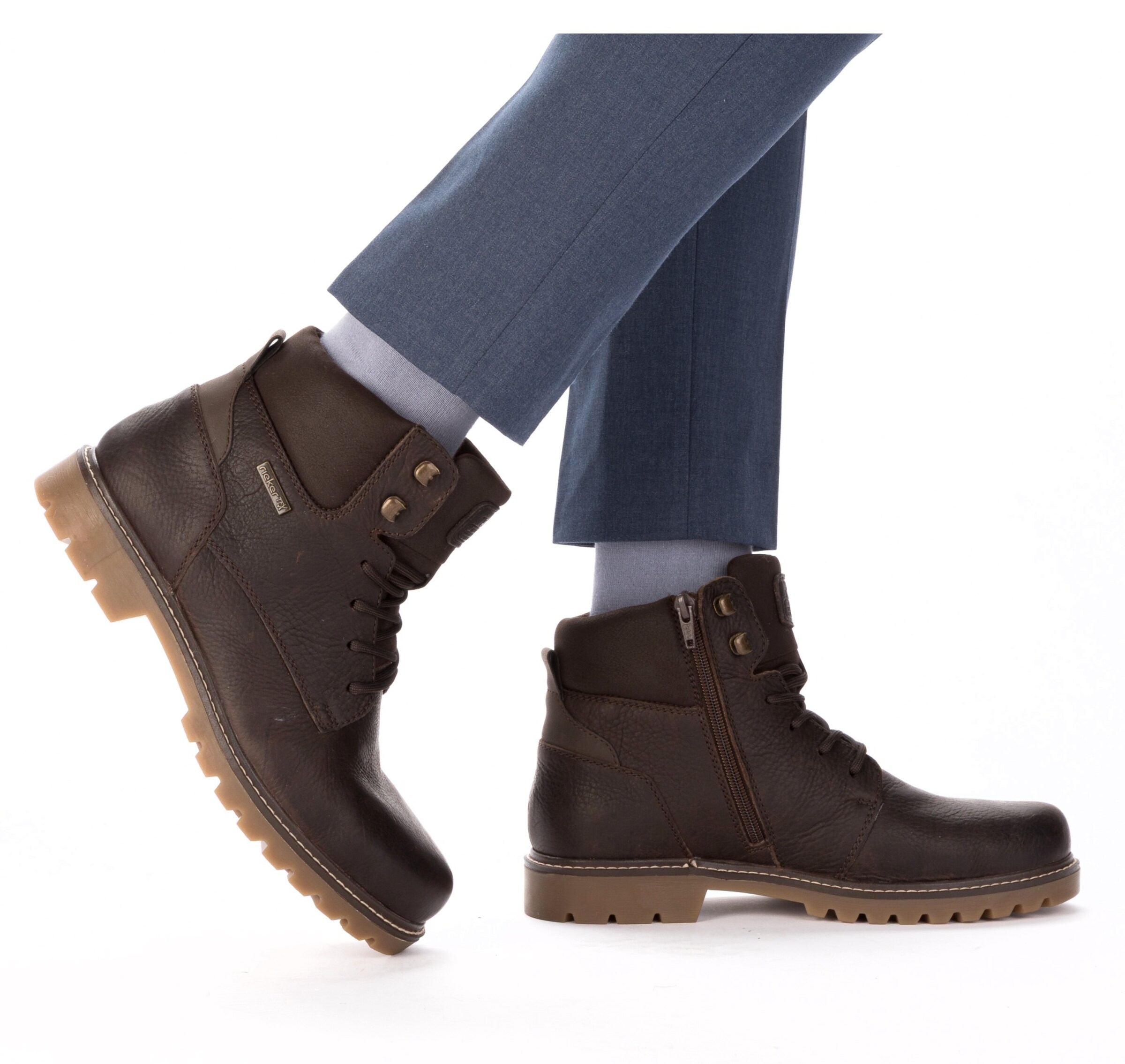 Bottes à lacets Rieker en marron : devant