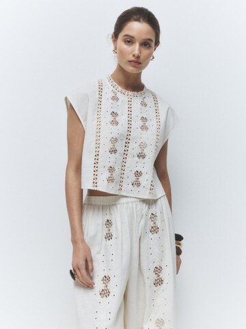 Next Bluse i beige: forside